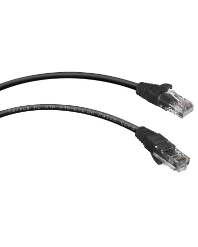 PC-UTP-RJ45-Cat.5e-1m-BK (7676c), чёрный. Патч-корд медный. CABEUS в Симферополе