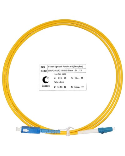FOP(s)-9-LC-SC-1,5m (7520c). Патч-корд оптический. CABEUS в Симферополе