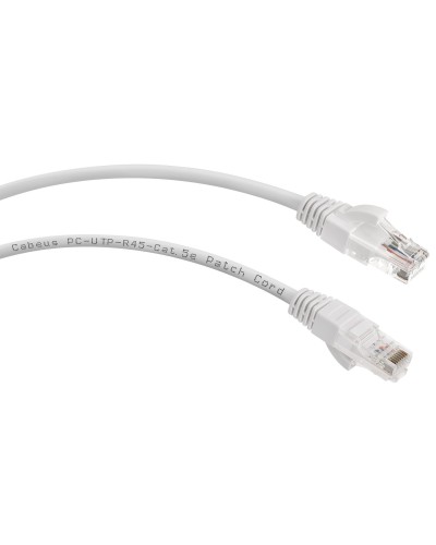 PC-UTP-RJ45-Cat.5e-1m-WH (7672c), белый. Патч-корд медный. CABEUS в Симферополе