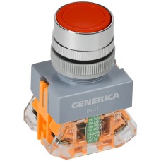 Кнопка D7-11T d=22мм красная GENERICA (BBT50-11T-3-21-K04-G). Кнопка управления с фиксацией. IEK