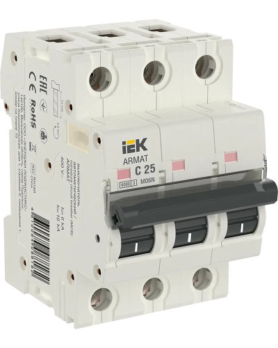 M06N 3P C 25А 6кА ARMAT (AR-M06N-3-C025). Автоматический выключатель. IEK в Симферополе