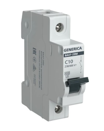 GENERICA ВА47-29М 1P C 10А 4,5кА (MVA21-1-010-C-G). Автоматический выключатель. IEK в Симферополе