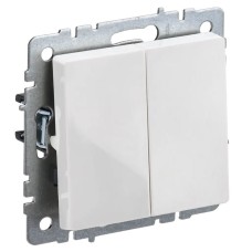 Выключатель 2-клавишный ВС10-2-0-БрБ белый BRITE (BR-V20-0-10-K01). Выключатель. IEK