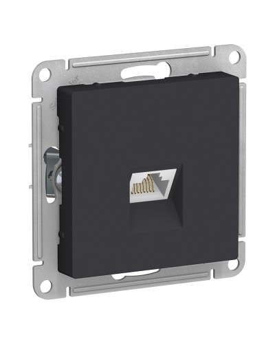 AtlasDesign розетка RJ45, кат. 5Е, 1-местная, скрытой установки, механизм, карбон (ATN001083). Розетка компьютерная. Systeme Electric в Симферополе