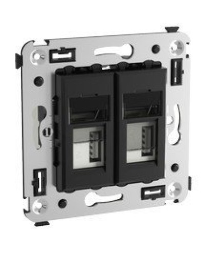 Розетка USB в стену Avanti черный квадрат (4402543). Розетка USB. ДКС в Симферополе