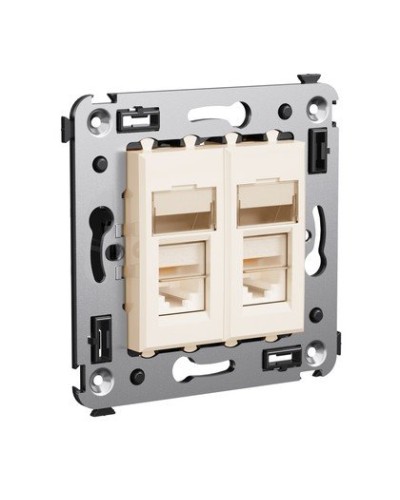 Розетка RJ-45 Avanti в стену двойная экранированная ванильная дымка (4405364). Розетка. ДКС в Симферополе