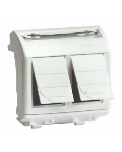 Розетка RJ-45 Brava 2 модуля слоновая кость (75459S): Розетка компьютерная с двумя разъёмами в Симферополе