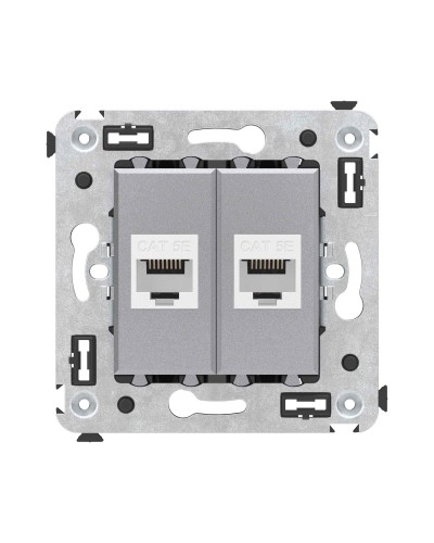 Розетка RJ-45 в стену, кат.5E, Avanti, двойная, закаленная сталь (4404664). Розетка компьютерная. ДКС в Симферополе