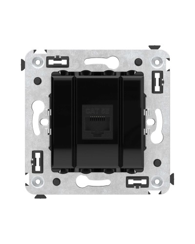 Розетка RJ-45 в стену, кат.5E, Avanti, одинарная, черный квадрат (4402663). Розетка компьютерная. ДКС в Симферополе