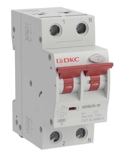 YON max MDR, 1P+N, 30mA, 32A, 6kA, А (MDR63N-1N2C32-A). Автоматический выключатель дифференциального тока. ДКС в Симферополе