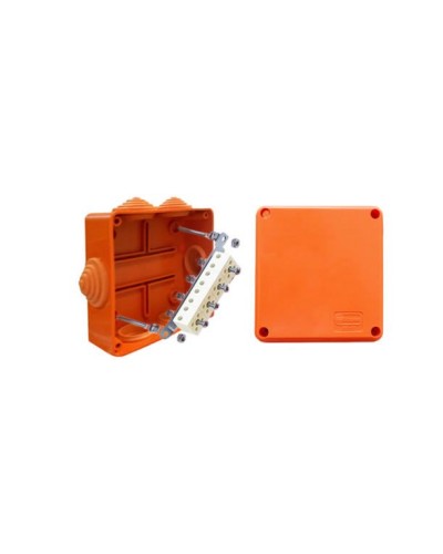 Коробка JBS100 100х100х55, 6 вых., 3P (1,5…10мм²) (43307HF): Коробка монтажная, огнестойкая, без галогена в Симферополе