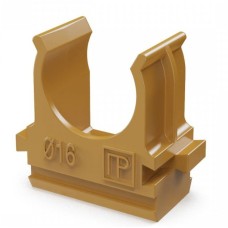 Крепёж-клипса для труб АБС-пластик бук D16 (100 шт) (PR13.0045). Крепление для труб ПВХ. Промрукав